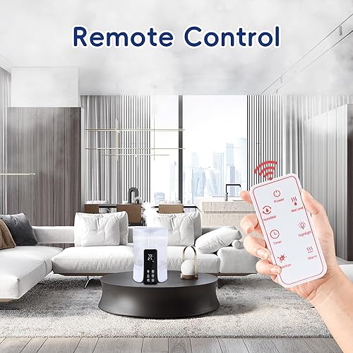 Miniatura 2 de 6L Remote Warm And Cool Mist Humidifiers For Bedroom,Whole House Top Fill Ultrasonic Humidifier With Essential Oil Diffuser For Baby, Humidifiers