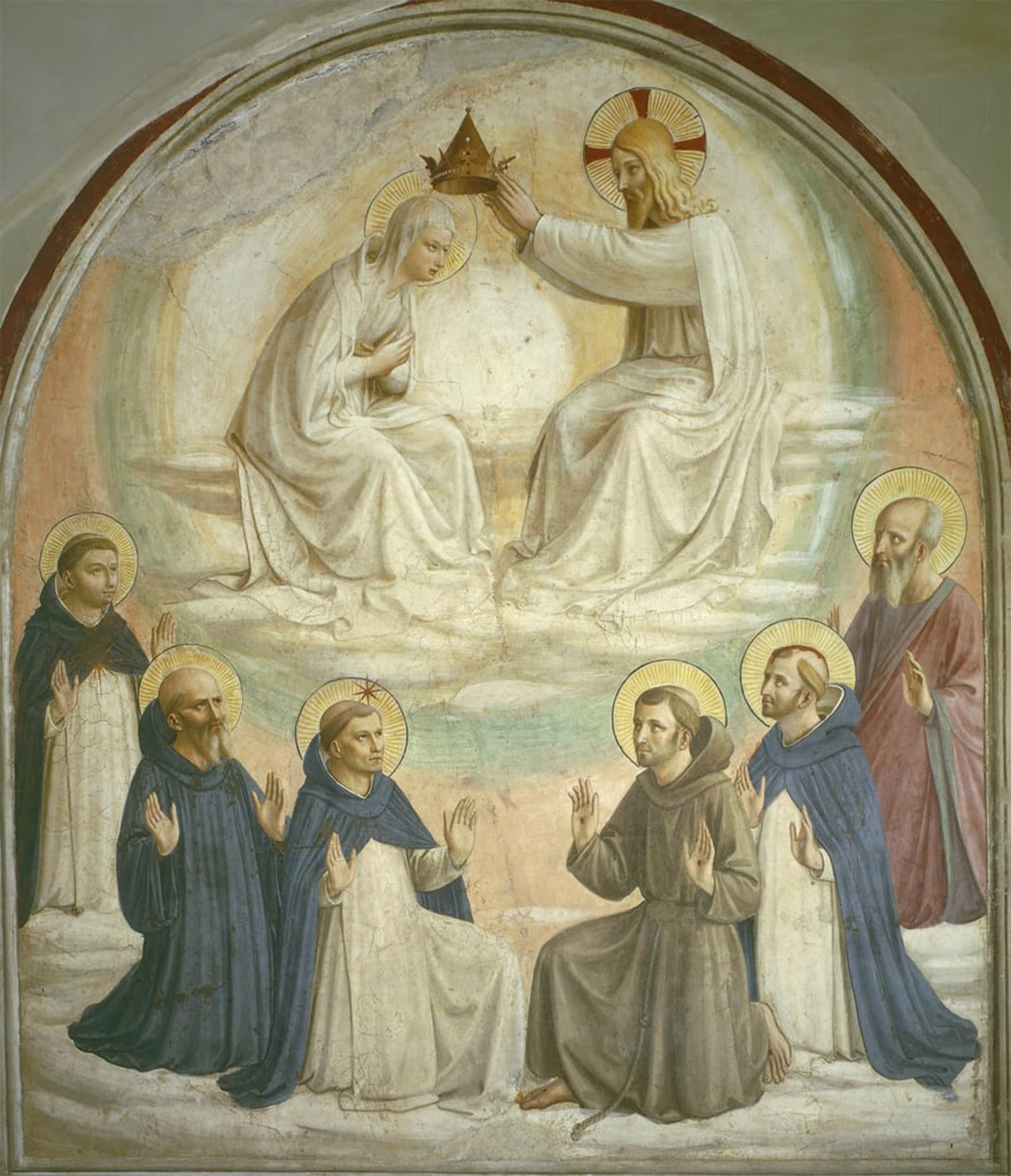 ARTXLXXBN Famous Print Painting Colorful Art Print the Coronation of the Virgin with Saints Thomas Benedict by Fra Angelico Canvas Art Decorations for Home Decor 60x90cm