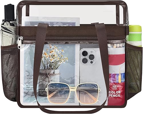 Vista 50 de Oraben Bolsa transparente transparente aprobada para estadios de 12 x 6 x 12 pulgadas, bolsa de estadio para trabajo, juegos deportivos, gimnasio