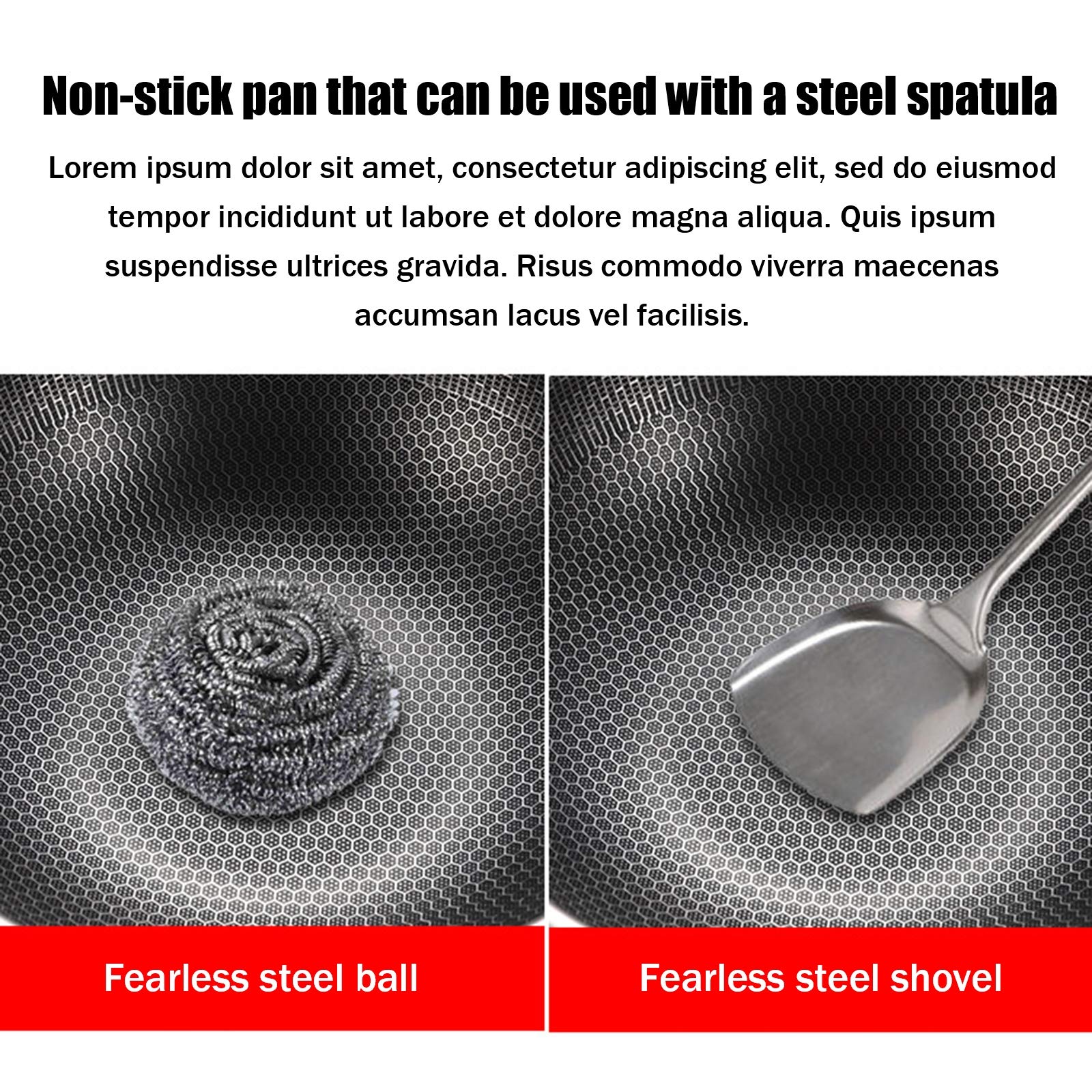 Wok Antiadherente de Acero Inoxidable con Forma de Panal y Tapa de Vidrio Vertical para Gas, Electricidad e inducción, Resistente a rayones, 32 cm