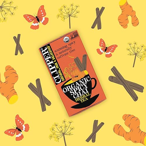 Miniatura 2 de Clipper Tea, té de hierbas Chai picante orgánico, ingredientes orgánicos como jengibre, hinojo y canela, etiqueta de papel reciclable, 1 paquete, 20