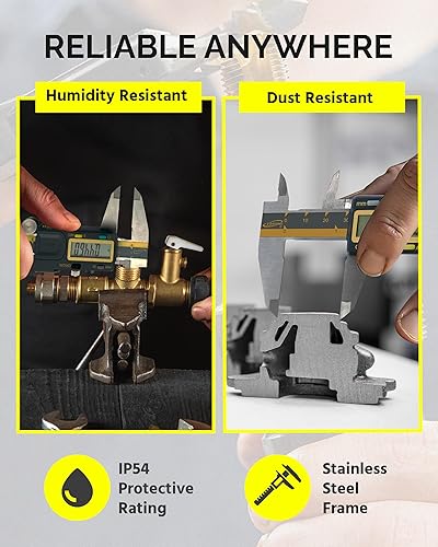 Vista 6 de iGAGING Absolute Origin - Calibrador digital de 0 a 6 pulgadas, acero inoxidable IP54, puerto de salida SPC/USB, modos métricos y pulgadas, funda