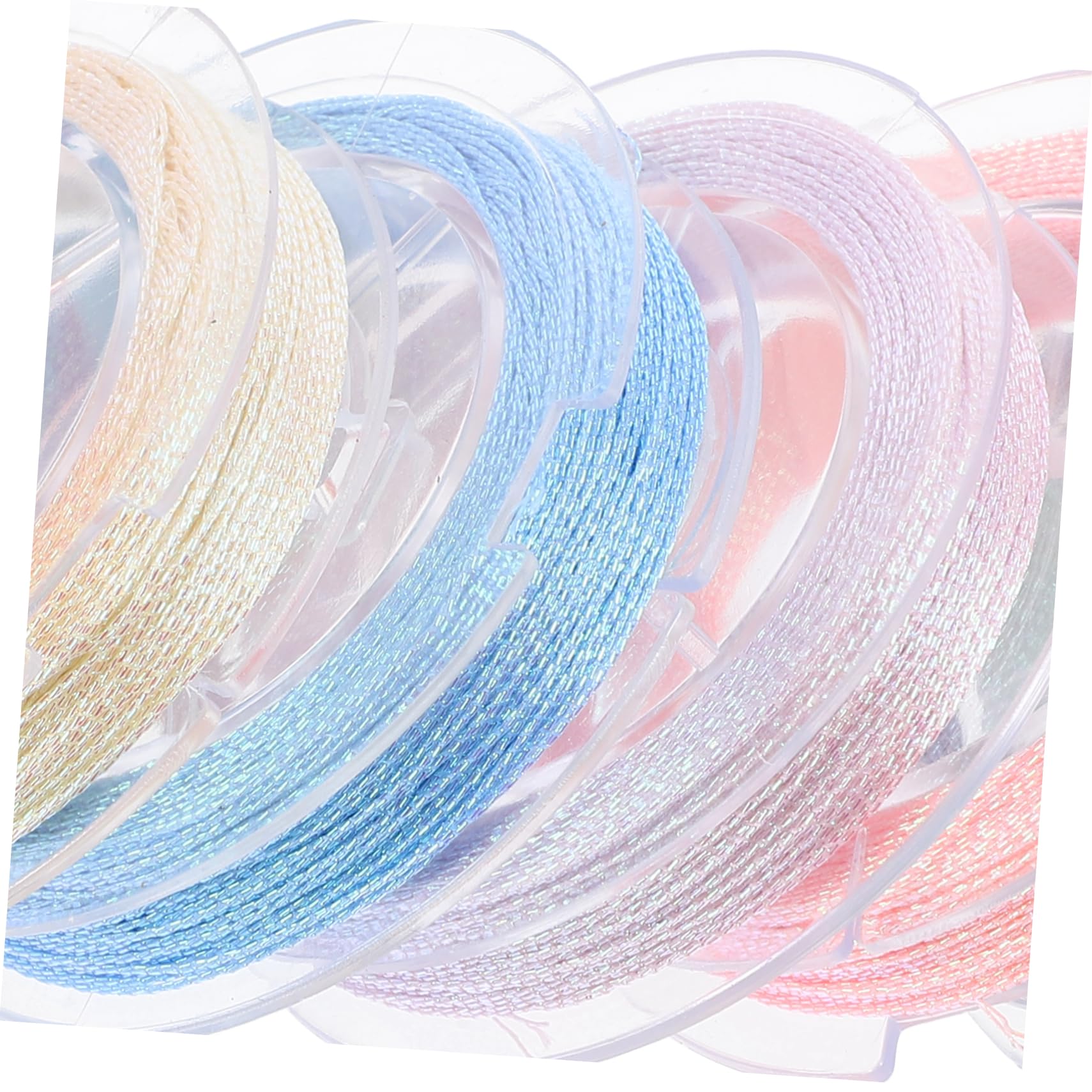 SHINEOFI Hilo De Bordar Luminoso Embroidery Thread Puntada Hilo De Bordar De Plata Hilo Para Maquina De Coser Multi Accesorios De Costura Hilo De Bordado Poliéster 12 Rollos*4