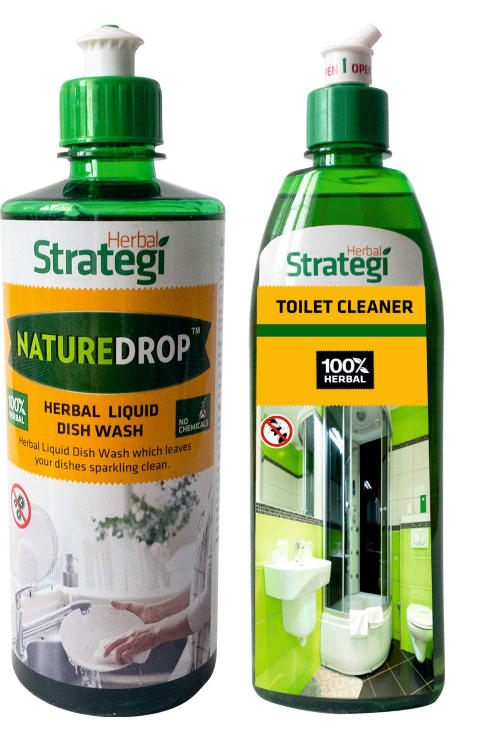 Herbal Strategi Toilet Cleaner 500ml, Dishwash Liquid 500ml (Pack of 2) (B07K6RN32P) Amazon Price History, Amazon Price Tracker