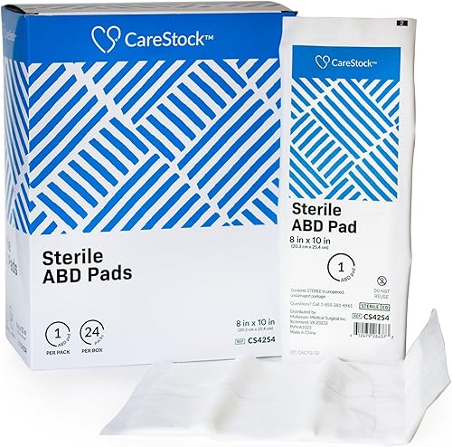 Miniatura 6 de CareStock Almohadillas abdominales de 8 x 10 pulgadas (paquete de 48) almohadillas estériles ABD, extra absorbentes, envueltas individualmente,