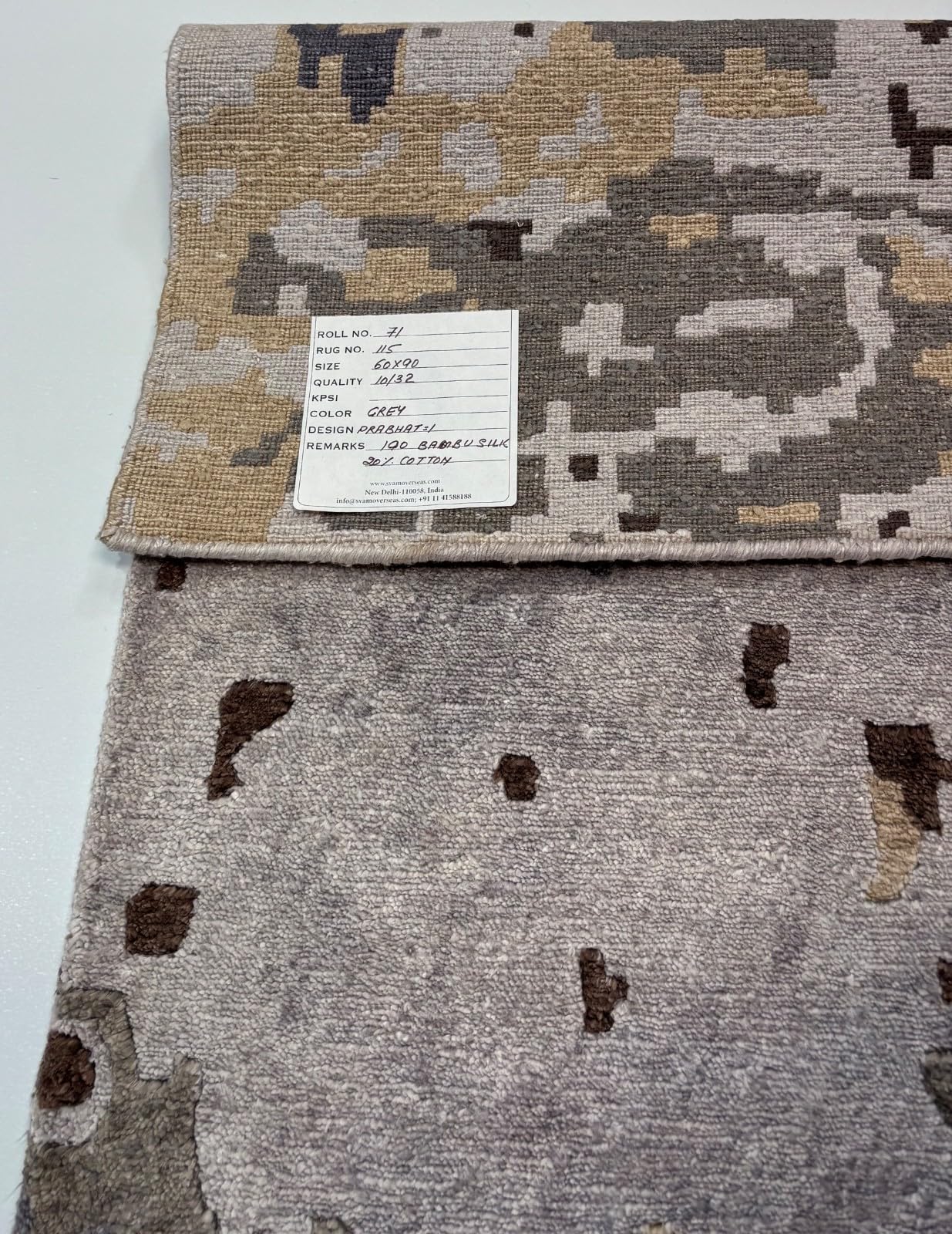 Tapis brillant, fait à la main, 60 x 90 cm, multicolore, soie de bambou, R115