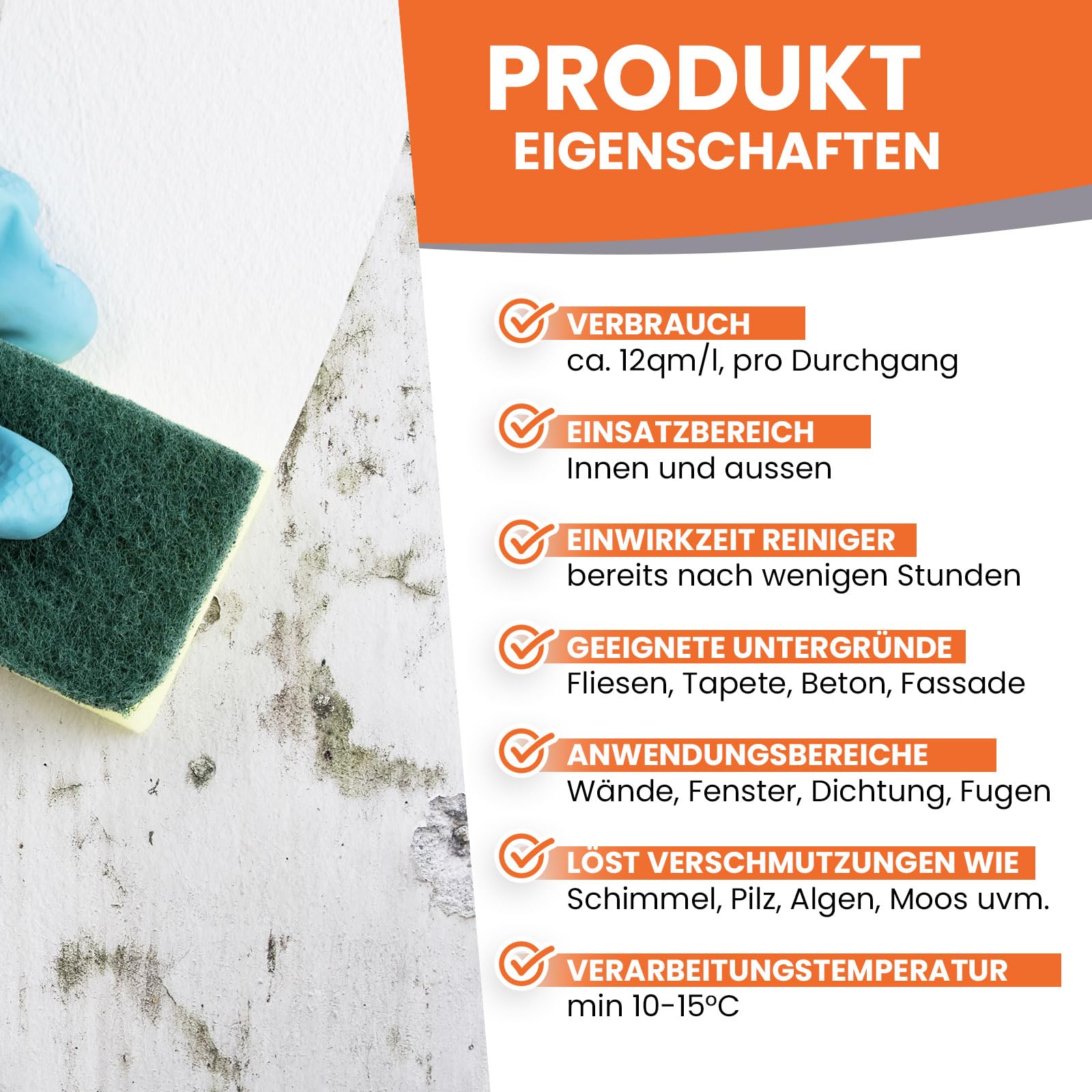 Schimmelentferner Set für Wand, Bad, Fugen - 10l Schimmelreiniger + Tuch + Fugenreiniger + Sprühflasche - Anti Schimmel Reiniger, Schimmelstop, Schimmelmittel säure & chlorfrei - BEKATEQ BE-780