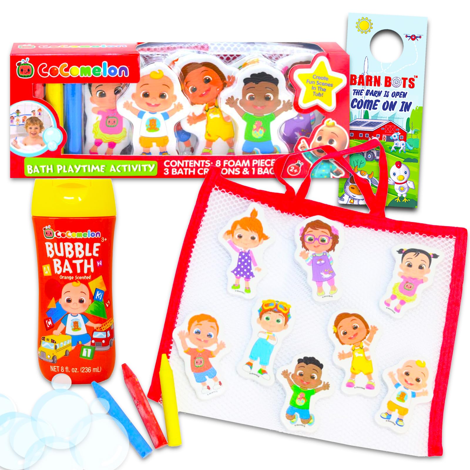 SCREEN LEGENDS Cocomelon Bathtub Toys - Bundle Includes Cocomelon Bath Playtime Set, Bubble Bath, and More | Cocomelon Bath Toys