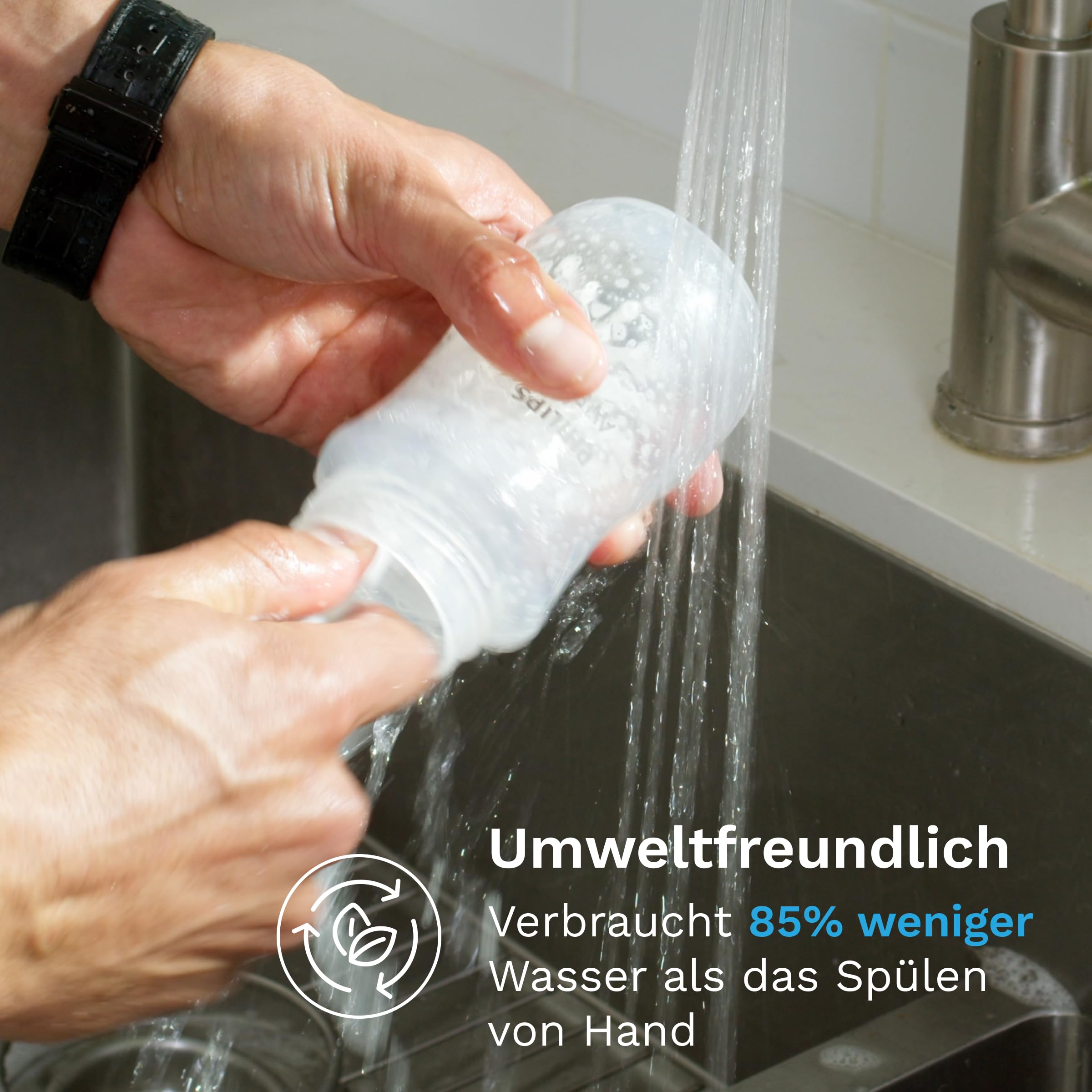 Baby Brezza Bottle Washer Pro Babyflaschenreiniger – Automatische Flaschenwaschmaschine für Babyflaschen – Reinigt, sterilisiert & trocknet – Mit HEPA-Filter, 20 Sprühdüsen & 6 Modi