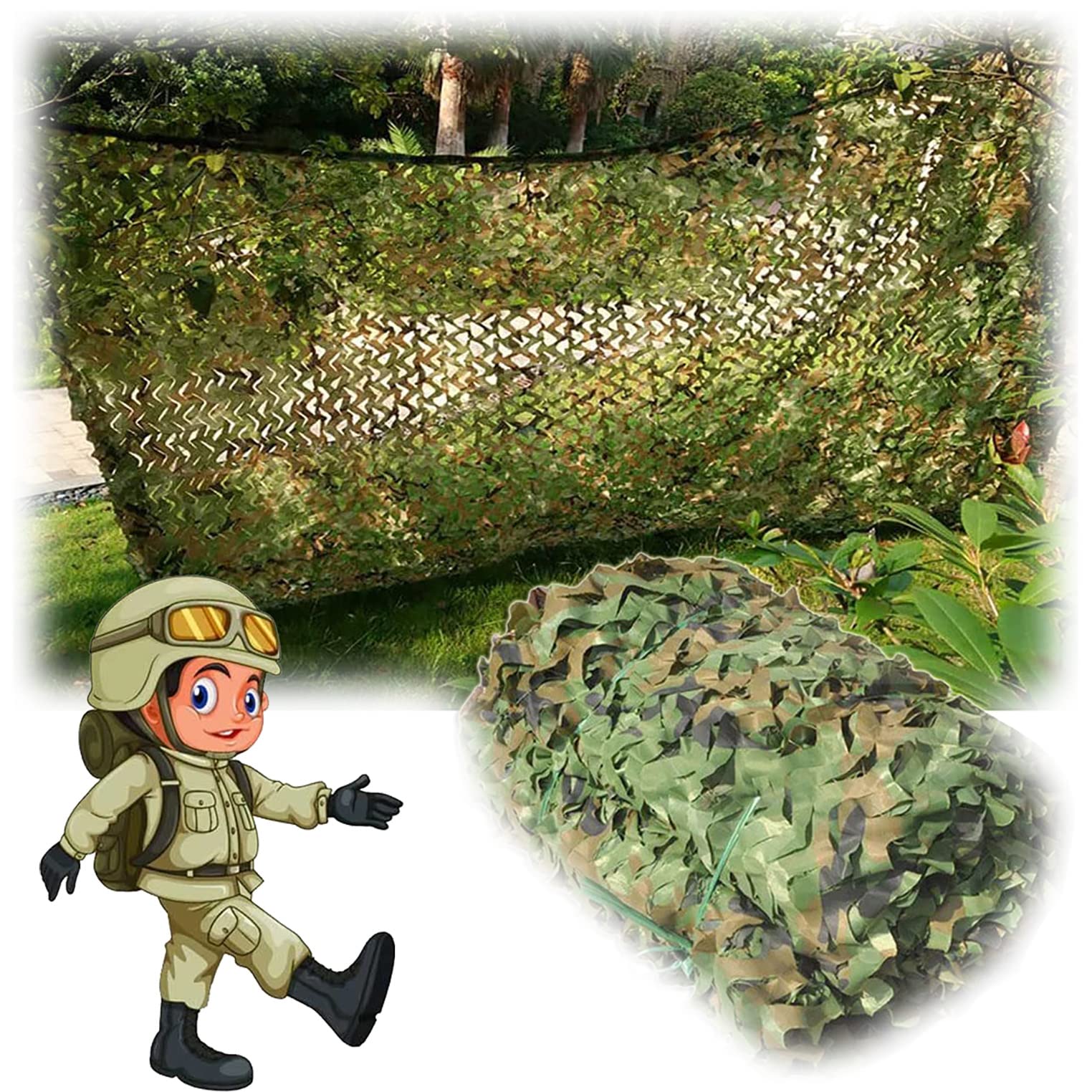 OUdini Sunshade Camouflanetting Hunting Camouflanet, Military Camo Netting, Camping Sunshade Sail/2 * 3M/6.6 * 9.8Ft