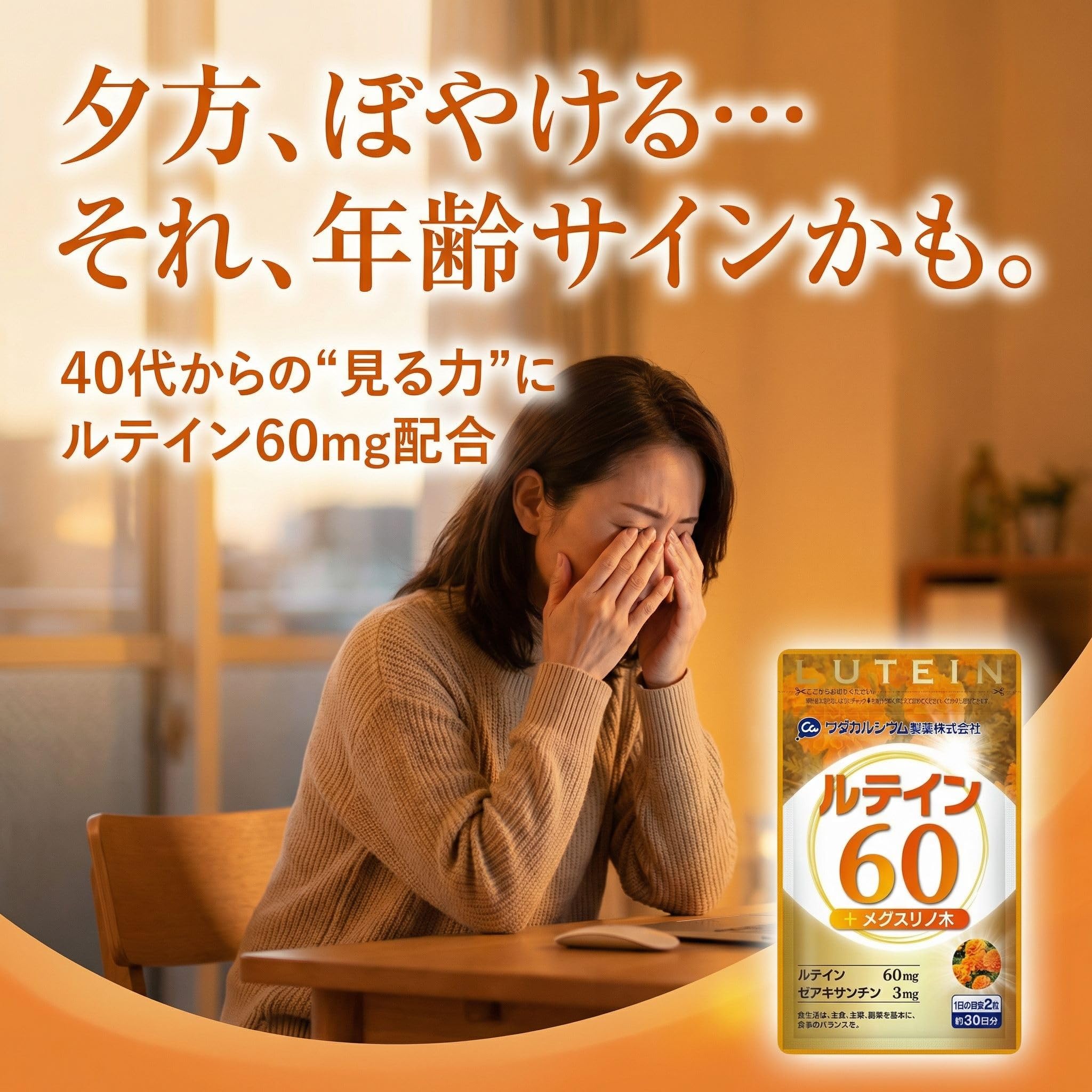 ⚠️lcmafhh⚠️ ルテイン 60d*4 Amazon | ルテイン60mg サプリ ゼアキサンチン メグスリノキ 配合 日本