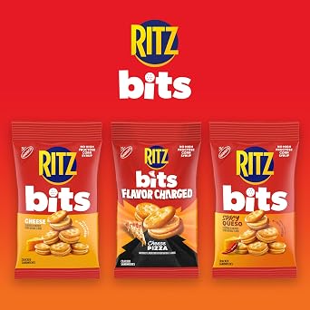 RITZ Bits Flavor Charged Sandwich Crackers Variety Pack, Snacks for Kids and Adults, Lunch Snacks, 9-3 oz Bags
