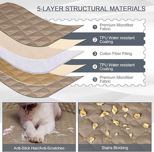 Miniatura 3 de TAOCOCO Manta de sofá impermeable para perro, funda de sofá, manta para mascotas para sofá, diván, fundas reversibles de sofá seccional, protector