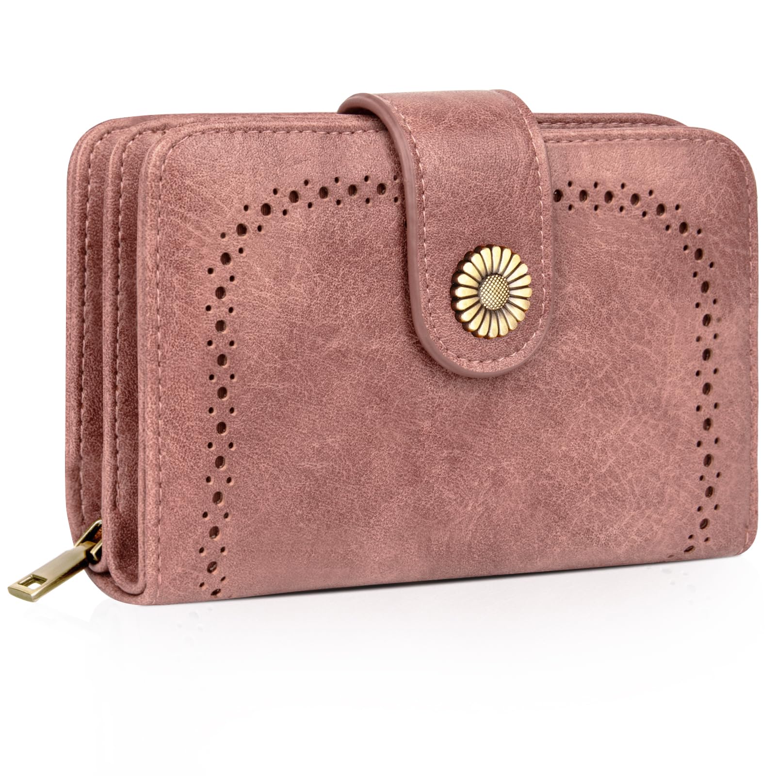 TEUEN Geldbeutel Damen Große Kapazität PU Leder Vintage Portemonnaie Brieftasche Geldbörse mit RFID-Blockierung