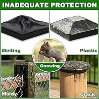 Vista 4 de Azdele Tapas Cubiertas de Aluminio Piramidal Resistente 4x6 para Postes de Madera Nominales 4x6 (Tamaño Real del Poste 3.5" x 5.5"), con Superficie