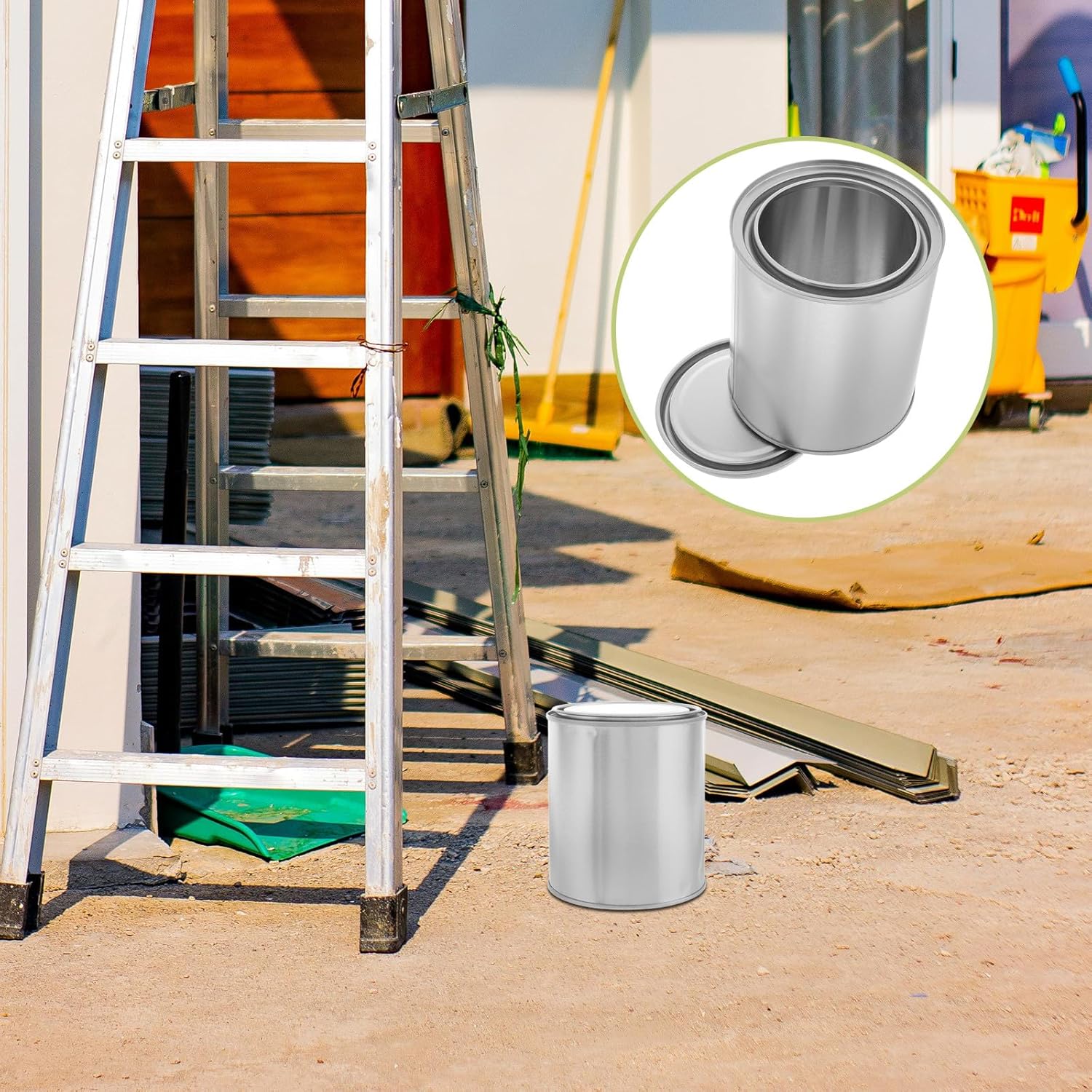 6pcs Round Metal Paint Cans with Lids Empty Paint Pails for Craft Storage and Home Renovation Tin Painting Buckets for Leftover Saving