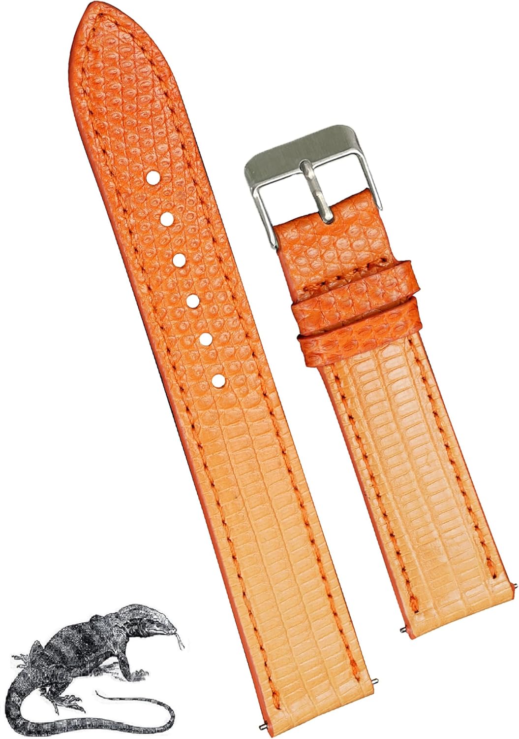 vinacreations Quick Release Lizard Leather Watch Bands Men Handmade Replacement Wrist Watch Straps Vintage Extra Soft Exotic Leather Strap Gift for Him 18mm 19mm 20mm 21mm 22mm