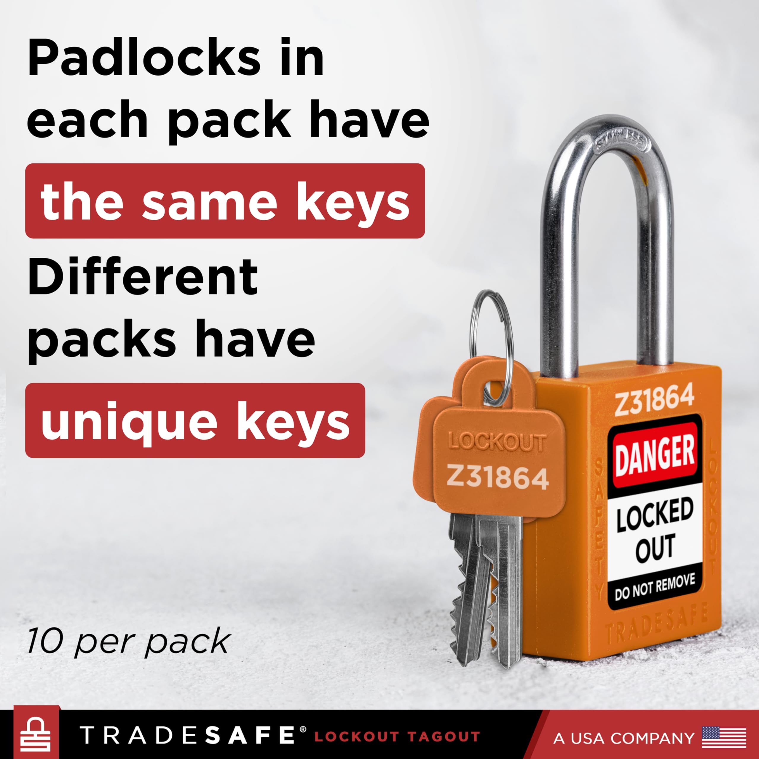 TRADESAFE Padlocks Grouping of 10