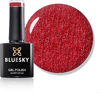 Bluesky Gel Nail Polish, Frosty Pink Silver Glitter Vip10, Long Lasting, Chip Resistant, 10 ml (Requires Drying Under UV LED Lamp)