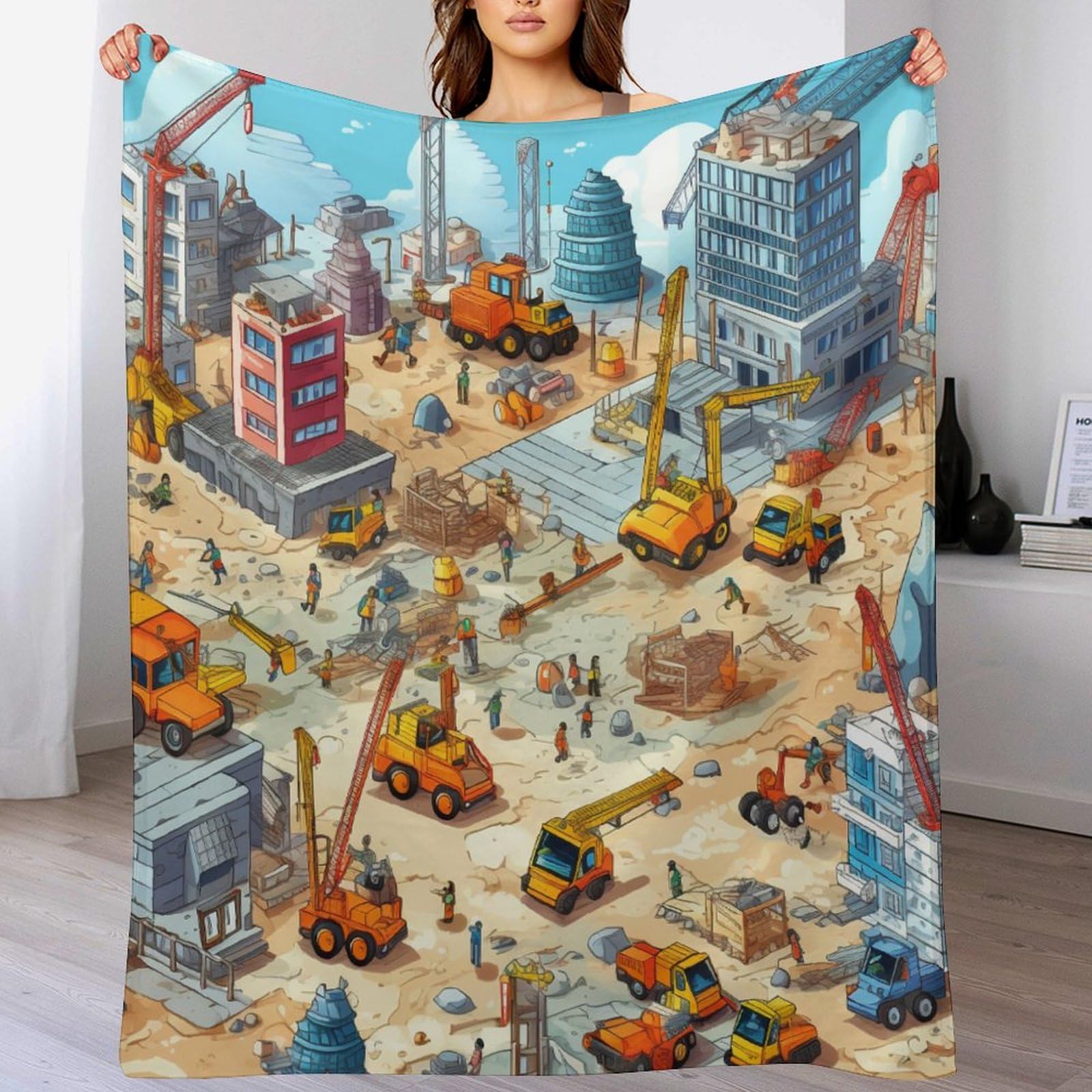 Couverture de chantier 3D pour lit d'enfant et moments cocooning sur le canapé