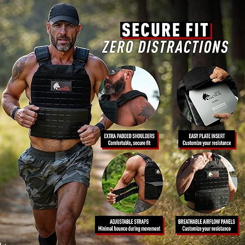 Miniatura 4 de Wolf Tactical - Chaleco ajustable con peso, para entrenamiento del día, entrenamiento de fuerza y resistencia, gimnasio, correr
