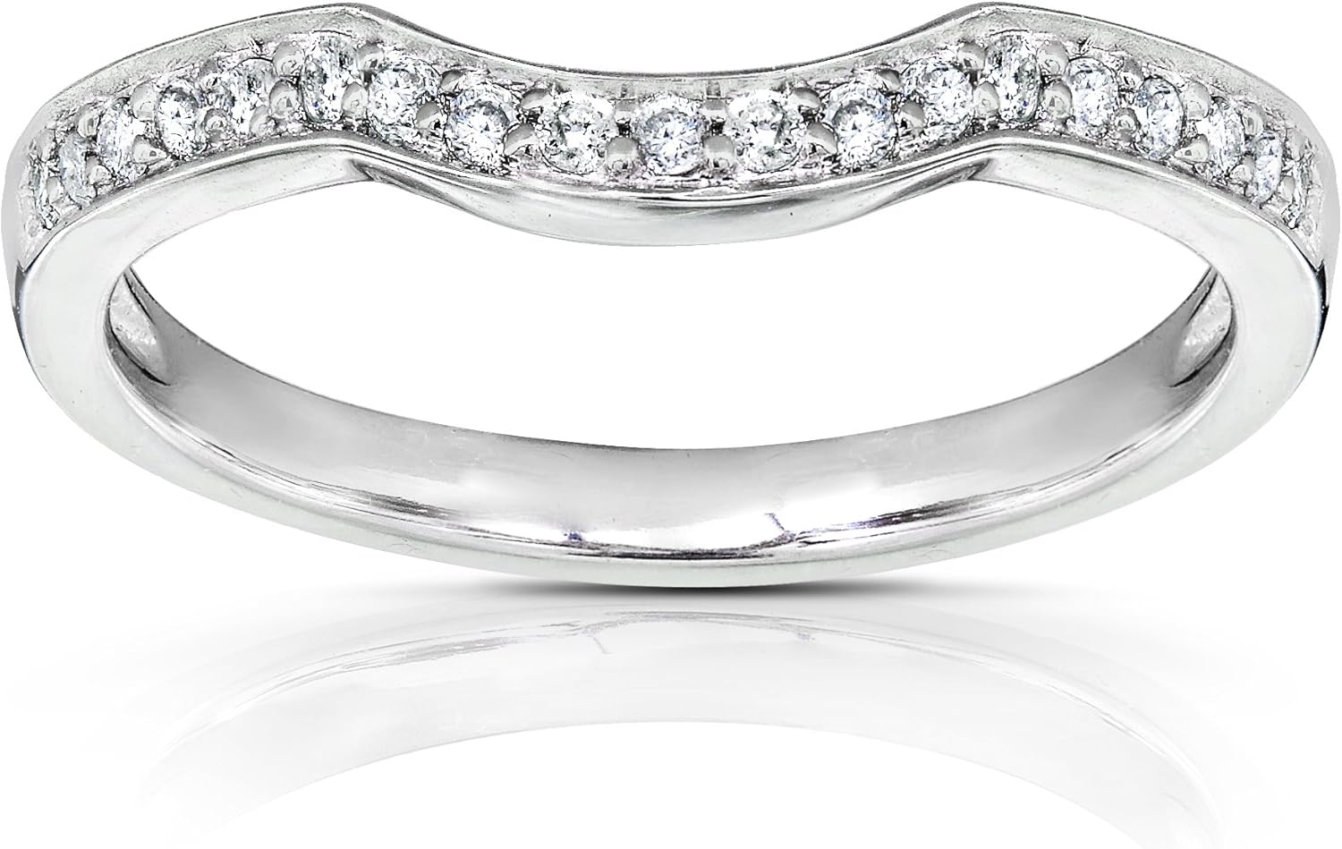 Kobelli Round Diamond Curved Wedding Band 1/6 carat (ctw) in 14K Gold
