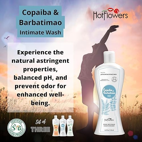 Miniatura 4 de HOT FLOWERS Paquete especial de manteca de karité, menta, Copaiba Barbatimao, lavado femenino para cuidado íntimo, pH equilibrado para mujeres
