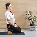 Mudra Crafts Maroon Foldable Meditation Chair - Yoga Zen Meditation Bench Kneeling Stool - Wooden Meditation Stool with Cushion - Prayer Kneeler Seiza Meditation Seat gallery image