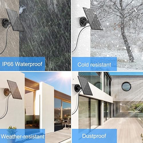 Miniatura 4 de Panel solar de 3 W para cámara de seguridad inalámbrica al aire libre, panel solar impermeable IP65 alimentación continua USB, montaje en pared de