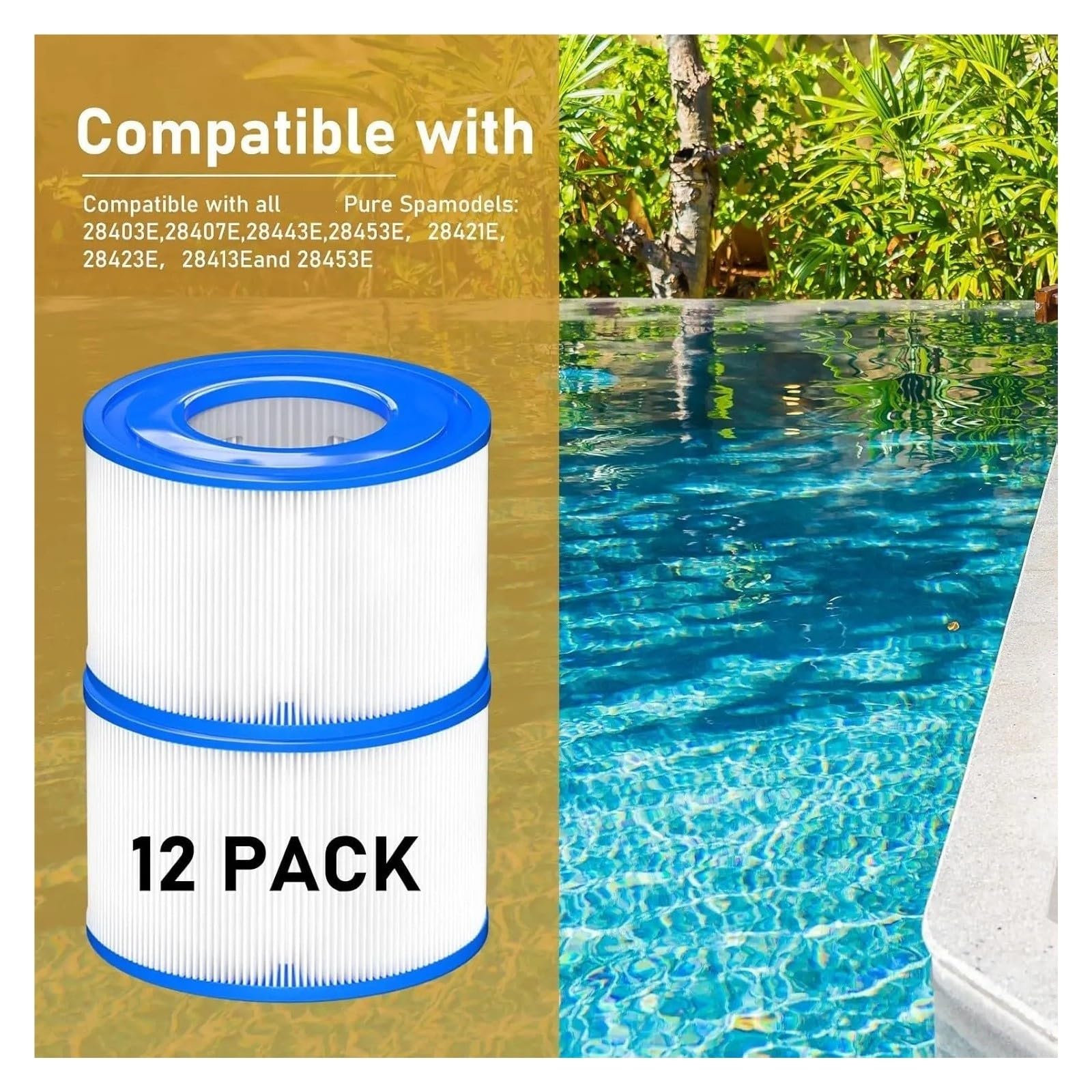 Compatibile con Intex PureSpa S1, filtri for Vasca idromassaggio Pool Spa for JA29001 29001E, 28403E, 28407E, 28443E, 28453E, 28421E, 11692(12pcs)
