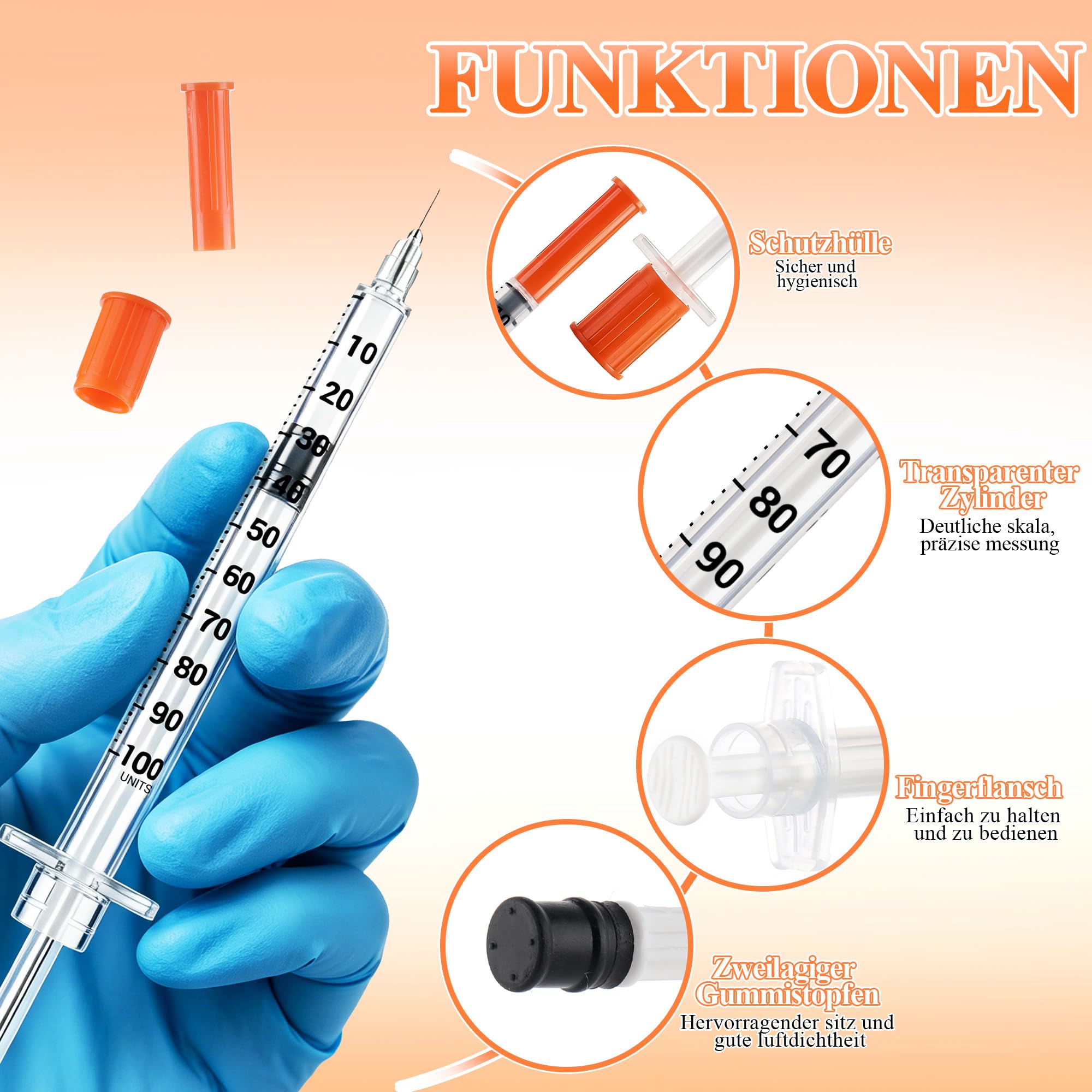 100 sztuk plastikowych tubek 1 ml, 31 g x 6 mm, strzykawka ze skalą do oddzielania płynów, pakowane pojedynczo, tworzywo sztuczne, uniwersalne narzędzia pomiarowe, akcesoria laboratoryjne do