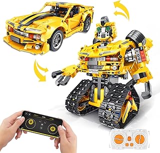 901PCS Remote & APP Controlled Robot Building Toys, 2 in 1 Programmable Transforming Robotic Building Bricks Construction Vehicles Kit, STEM Projects Building Blocks Set for Kids Boys Girls
