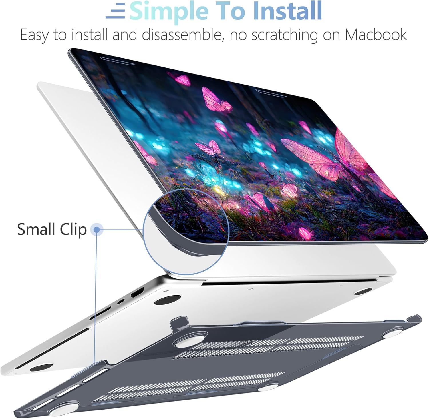 MEEgoodo Case for MacBook Pro 14 inch 2023, Hard Shell with Keyboard & Camera Cover, Fantasy Forest