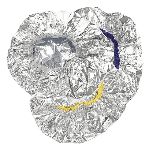 FRCOLOR Gorro de ducha para el cabello, 3 piezas, máscara de cabello de papel de estaño, gorra de tinte para el cabello, gorra de permanentes, gorra