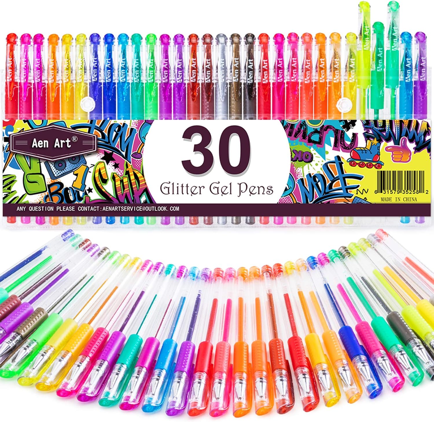 Glitzer-Gelstifte-Set, farbige Gelstifte mit 40% mehr Tinte für Erwachsene, Malbücher, Zeichnen ...