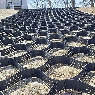 Geo Grid for Slope Reinforcement, Anti-Deformation HDPE Ground Stabilization Grid for Filling Soil Gravel Sand, Portable Permeable Geogrid (Color : WxL, Size : 2X4m/6.6X13.1ft)