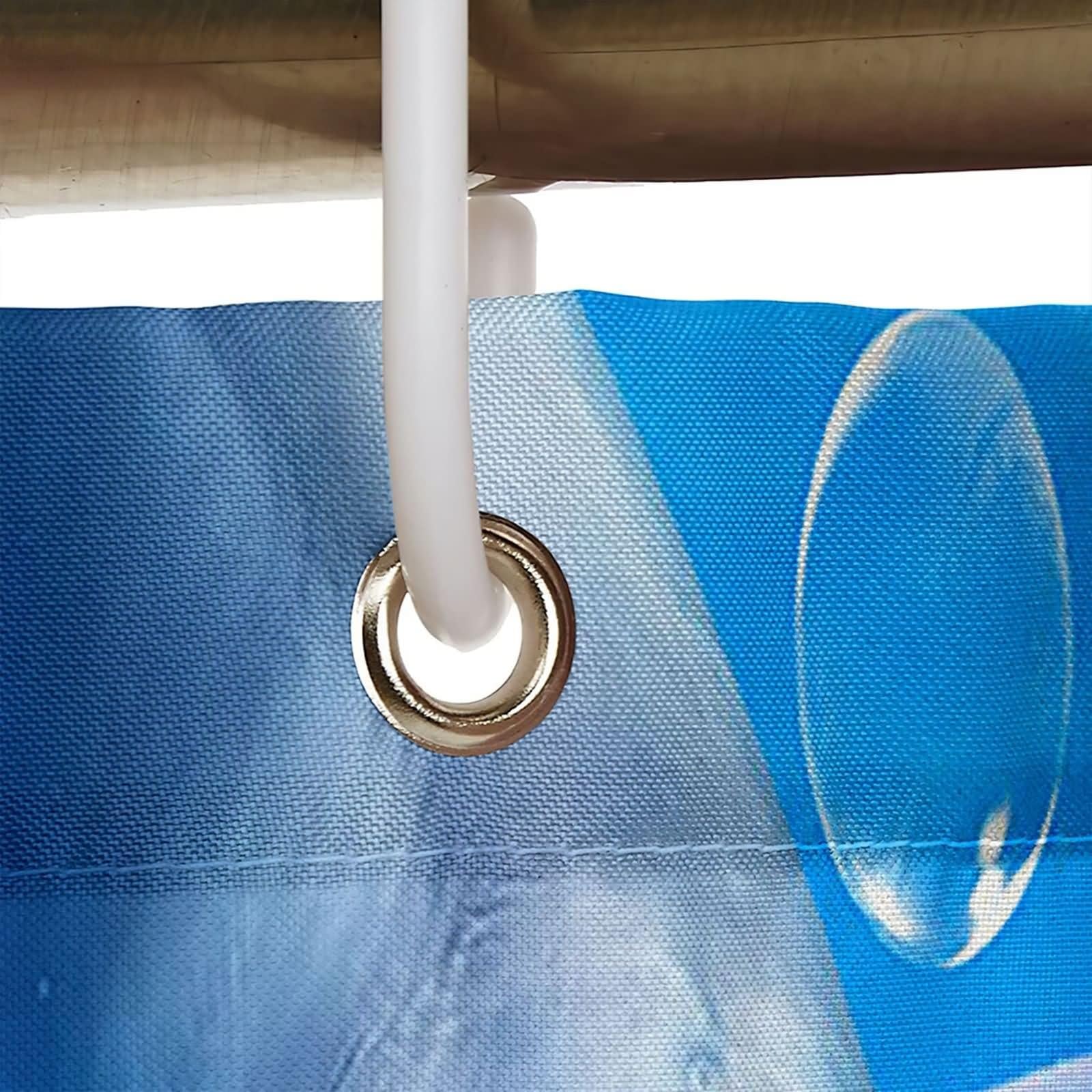 Cortina de ducha rústica, juegos de cortinas de ducha para baño, mundo subacuático, delfín, medusas, azul, verde, poliéster, 66 x 80 pulgadas