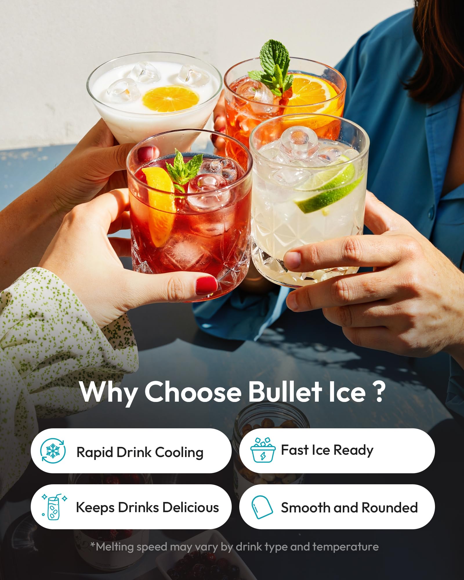 Euhomy Ice Maker Countertop, 9 Cubes Ready In 6 Mins, 26lbs/24h, Self-Cleaning, Portable Ice Maker Machine With Carry Handle, Basket And Scoop, 2 Sizes Of Bullet Ice For Home, Kitchen, Office on Fridge.com - View 5