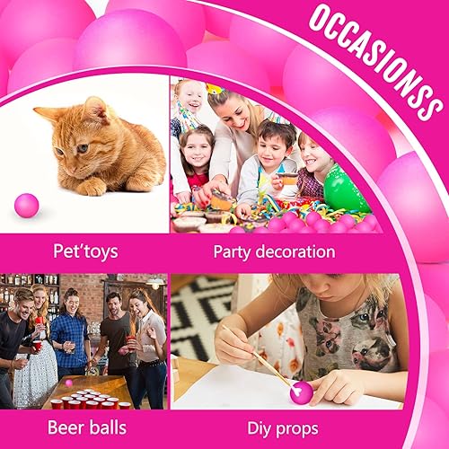 Vista 105 de Hanaive Paquete de 100 pelotas de tenis de mesa multicolor de 1.575 pulgadas, bolas de plástico lavables a granel, juego pequeño para juegos de Negro