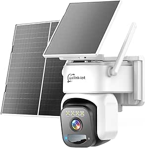 4G LTE Solar Cellular Security Camera Wireless Outdoor, No Wifi Surveillance Camera, PIR Motion Sensor, Human Tracking, 360° Live View, 2 Way Talk, 2K Color Night Vision, Built-in Sim & SD Card asin的图片