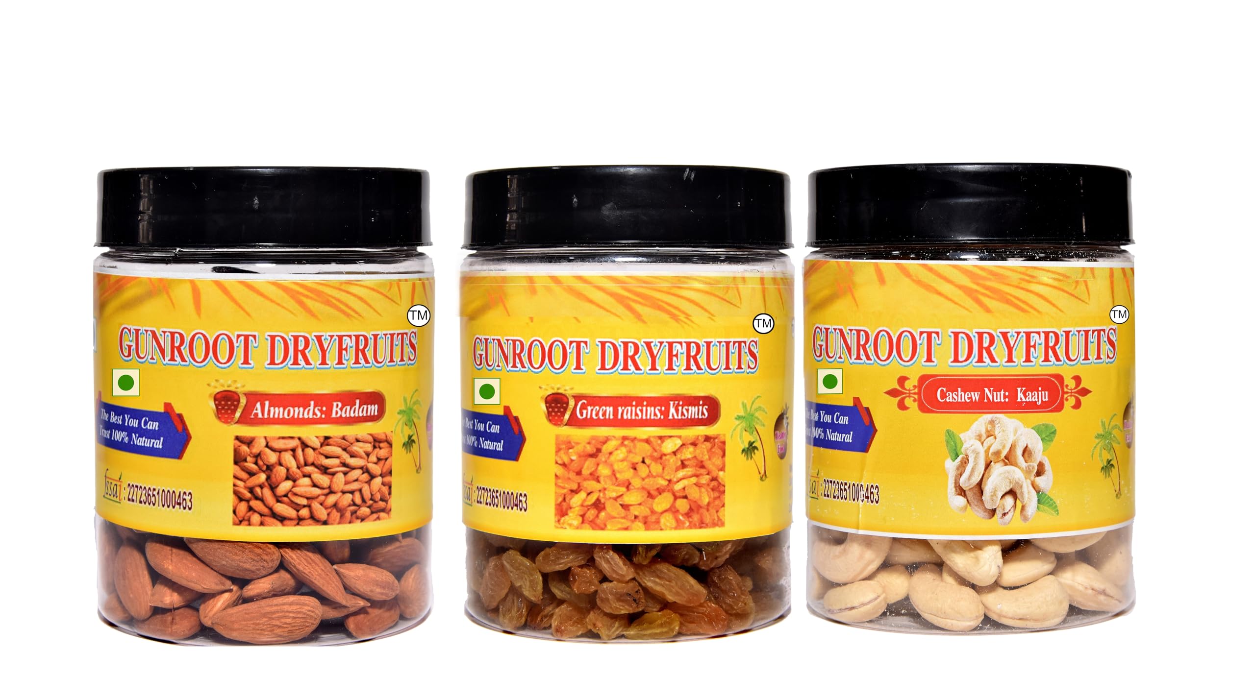 GUNROOT premium Almonds,green raisins,cashew nut3 combo 150g total 450g-image-39