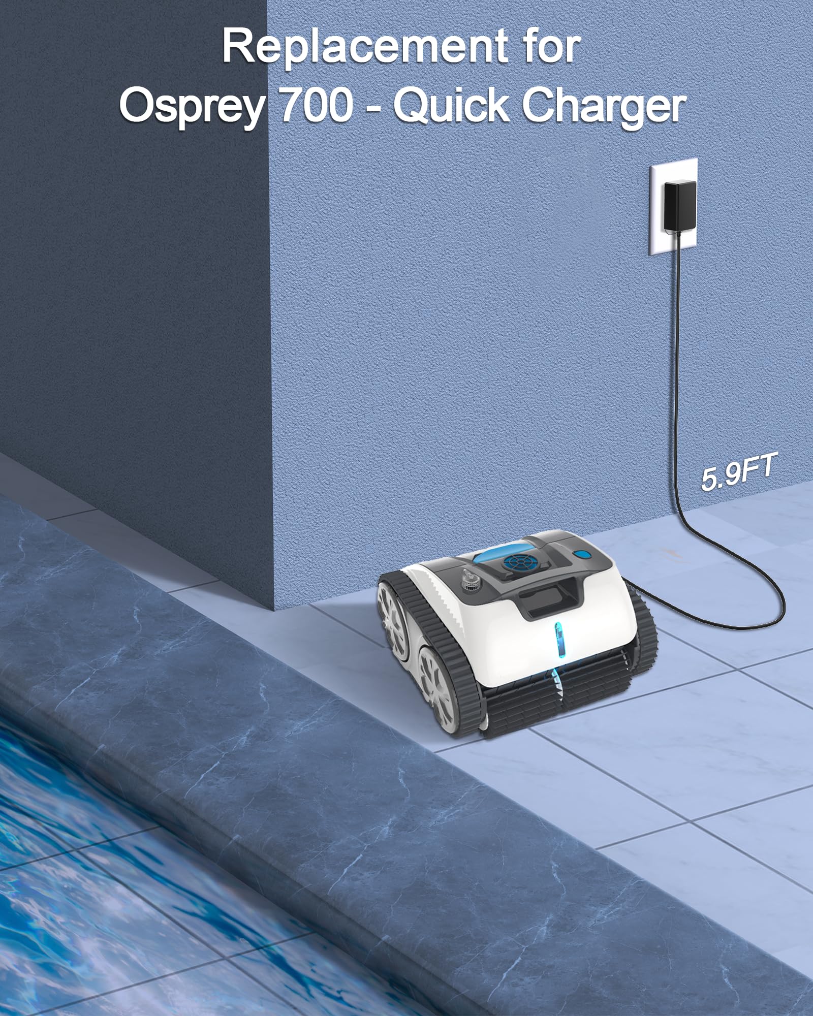 12.6V AC Adapter for Wybot Osprey Robotic Pool Cleaner for Wybot Osprey