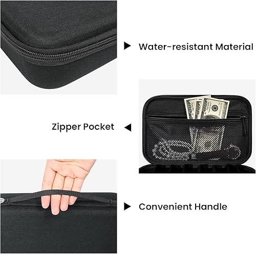 Vista 7 de WOMACO Organizador de lentes de sol de viaje, funda rígida para lentes de sol, estuche portátil de almacenamiento de múltiples lentes para mujeres