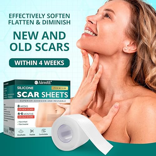 Miniatura 6 de Hojas de cicatriz de silicona para cicatrices quirúrgicas cinta de silicona transparente (rollo de 1.6 x 60 pulgadas, rollo de 4.9 ft) para cesárea,