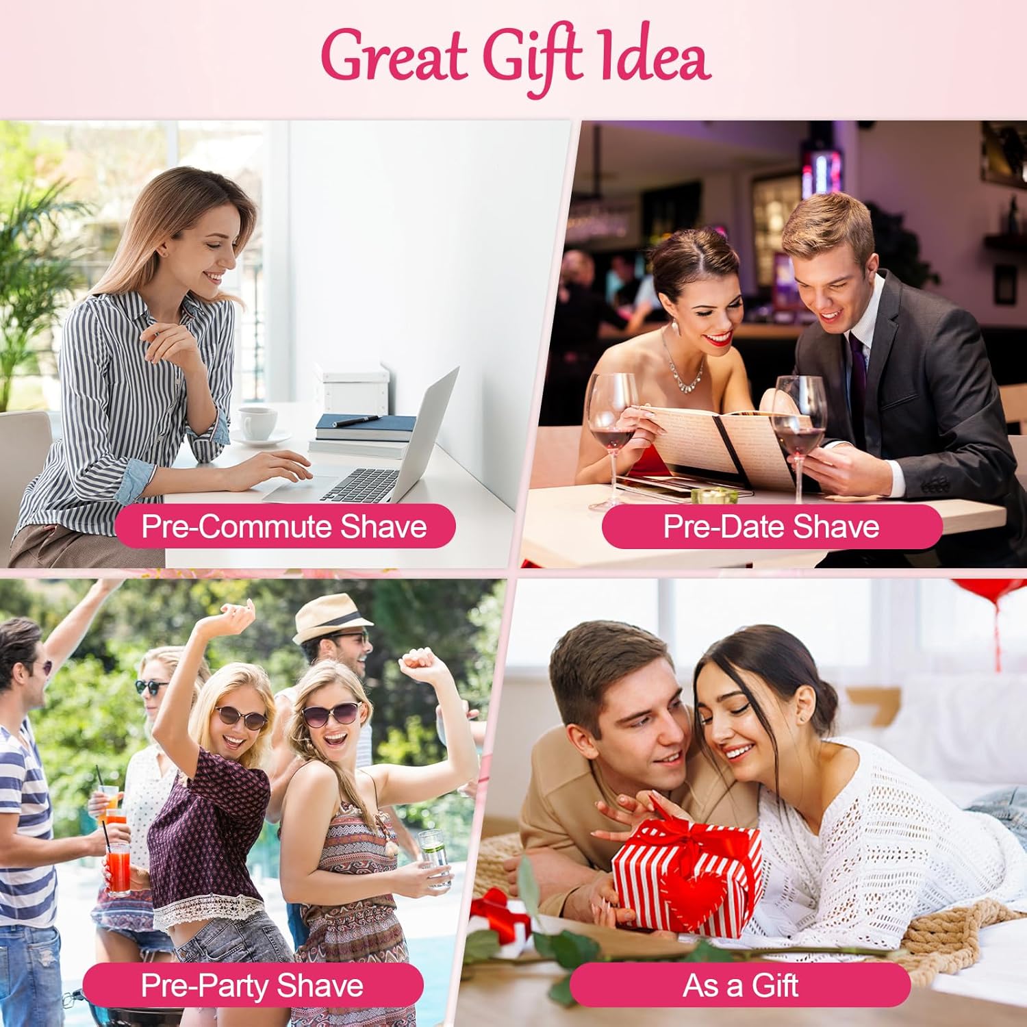 Bikini Trimmer for Women, 2-in-1 Painless Bikini Shaver with Ceramic Blade, Dual-Head Electric Shaver, Ipx7 Waterproof for Shower & Travel, Womens Electric Razor for Armpit Leg Body Facial, Pink - Image 8