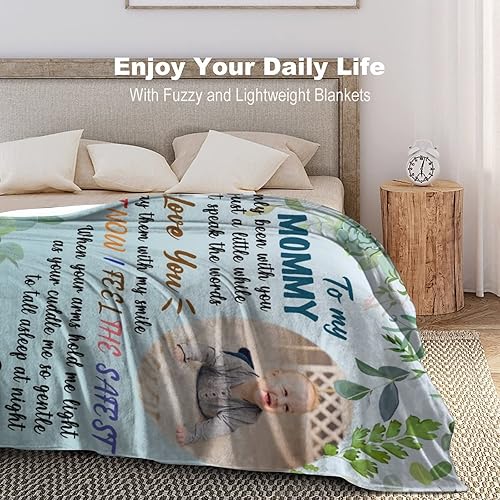 Miniatura 9 de Artsadd Regalos personalizados para nueva mamá con imagen de ultrasonido de bebé, manta de recuerdo de ecograma personalizada para nueva mamá,