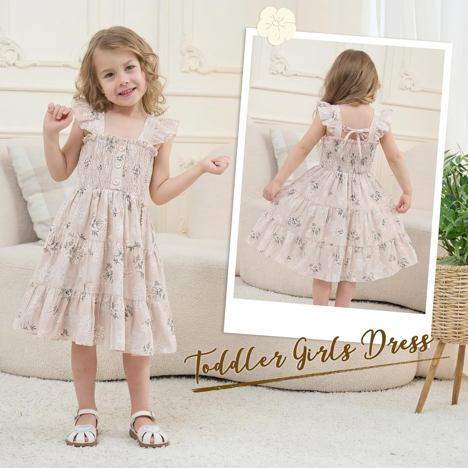 HONGTEYA Toddler Baby Girl Dress Ruffle Sleeveless Princess Dresses, Summer Dress Beach Sundress - Image 2
