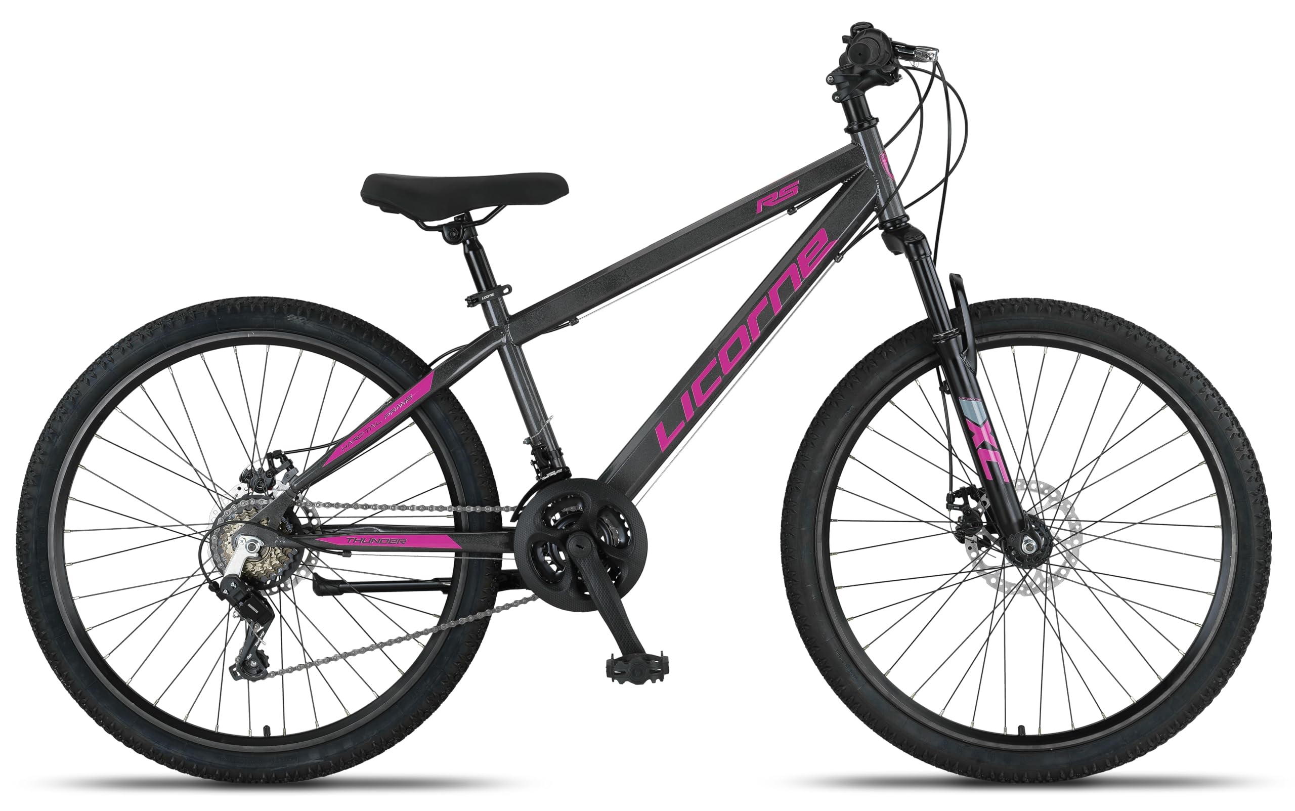 Licorne Bike Thunder Premium VTT de 20, 24, 26, 27,5 et 29 pouces pour filles, garçons, hommes et femmes, freins à disque