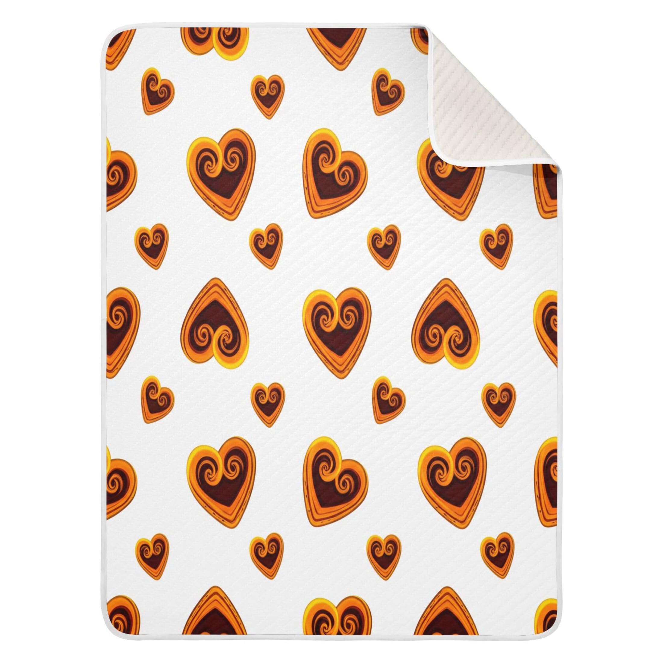 Burbuja Heart Shaped Chocolate Cookies Baby Blanket for Boys Girls, Nursery Soft Warm Swaddling Receiving Baby Blankets, 30x40 in Toddler Blanket