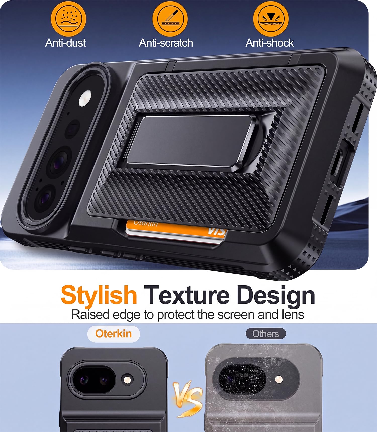 Oneagle Custodia a portafoglio per Google Pixel 11 Pro XL | Protezione | Porta carte di credito 4-5, blocco RFID, protezione per lo schermo della privacy, supporto in metallo a mani libere